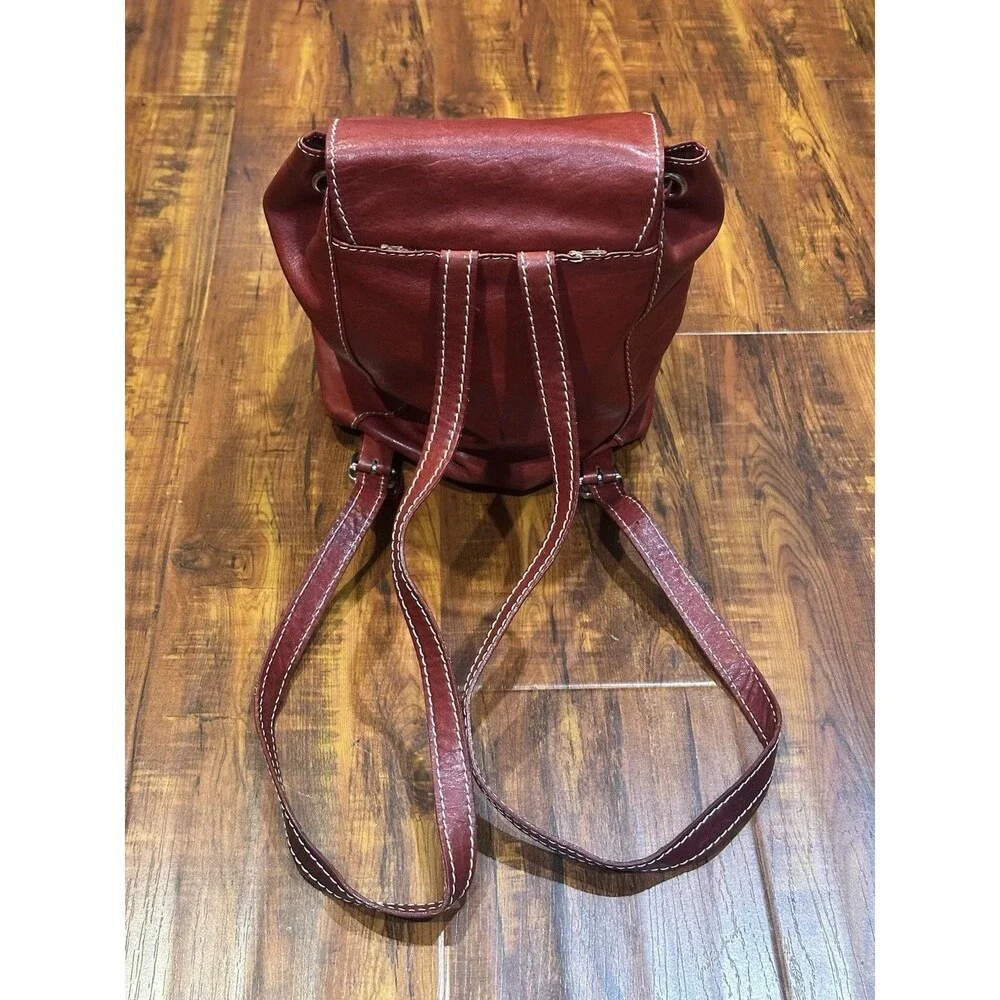 Tornabuoni Made in Italy Designer Red Leather Handbag Bag Backpack EUC